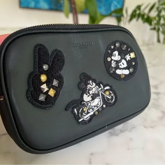 Coach X Disney Crossbody Pouch in Glove Calf Leather with Mickey Patches F59532 - Picture 4 of 16